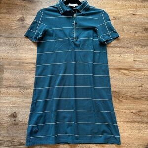Lacoste Teal Striped Polo Dress 100% cotton S